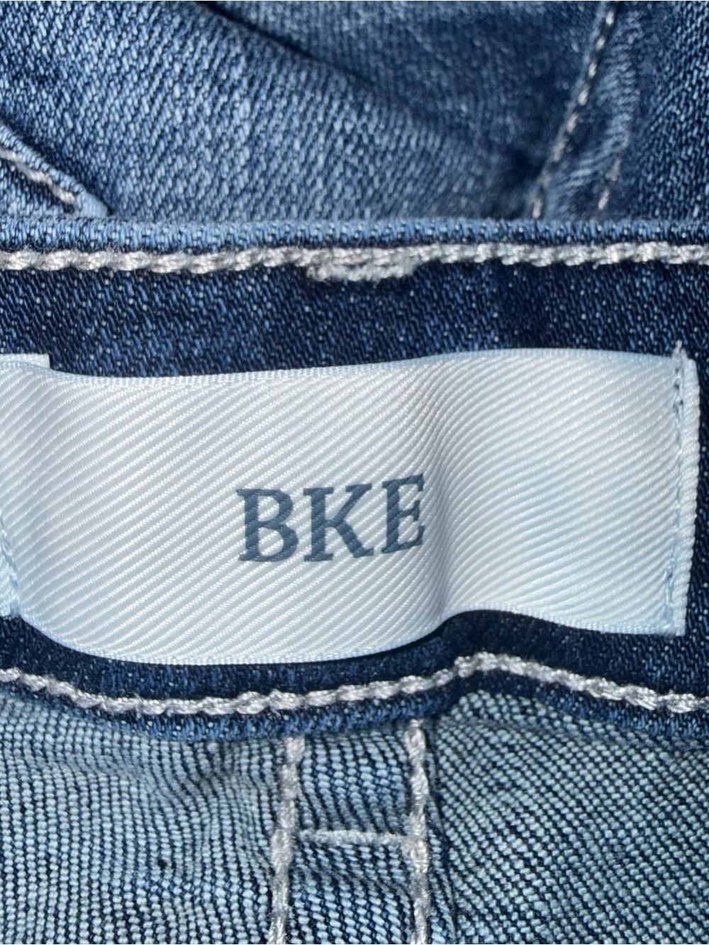 BKE Women's Distressed Blue Denim Shorts - Picture 3 of 4